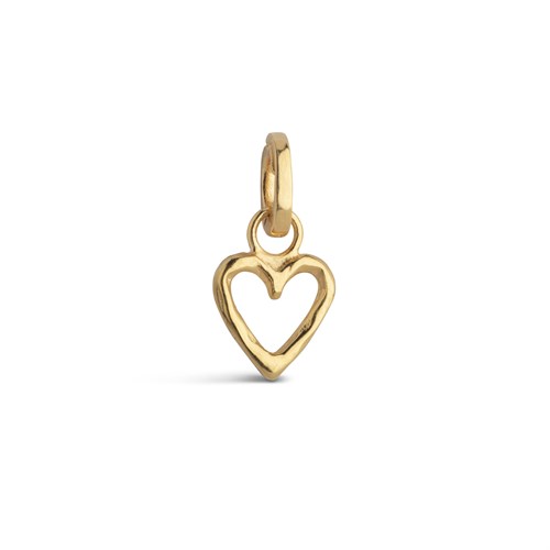 Enamel Charm, Organic Heart, Hjerte, Forgyldt